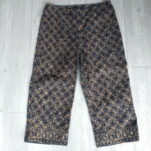 Lauren Ralph Lauren Womens Size 10 Capri Pants Straight Leg Pockets Black/Tan